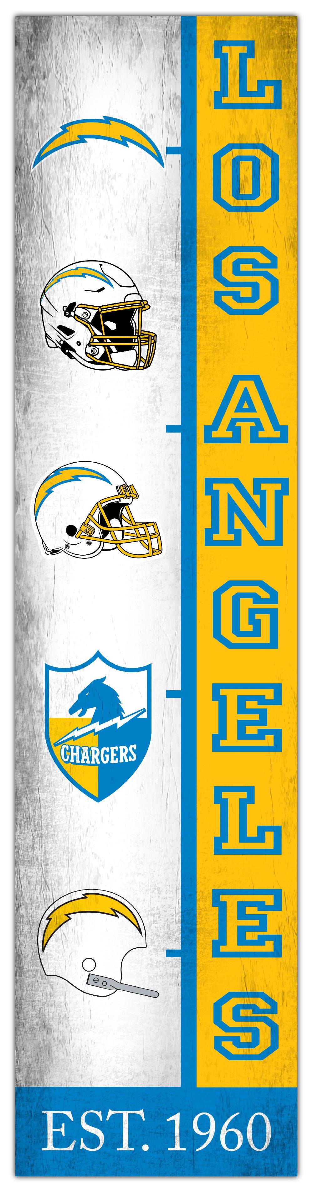 fan creations Los Angeles Chargers Team Logo Progression 6x24