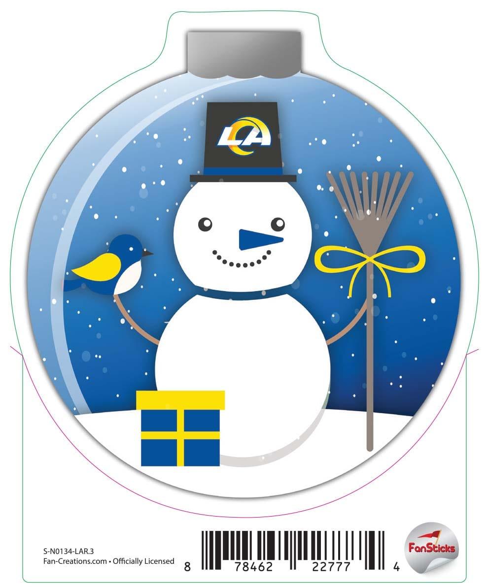 fan creations Los Angeles Rams 3in Decal Snowman Ornament