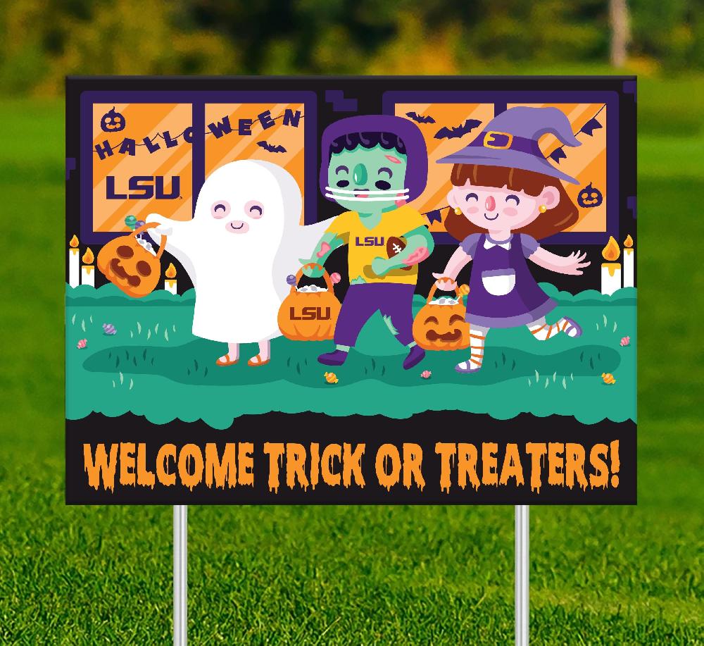 fan creations LSU Welcome Trick or Treaters Yard Sign