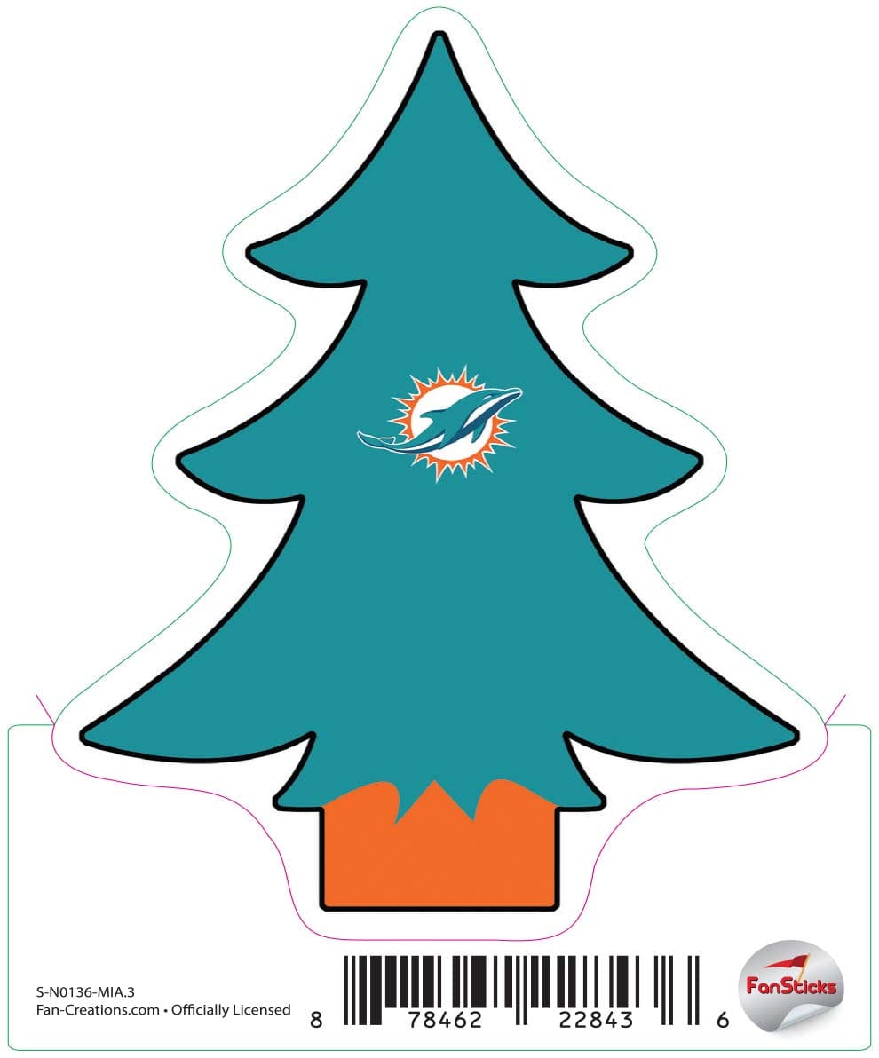 fan creations Miami Dolphins 3in Decal Christmas Tree