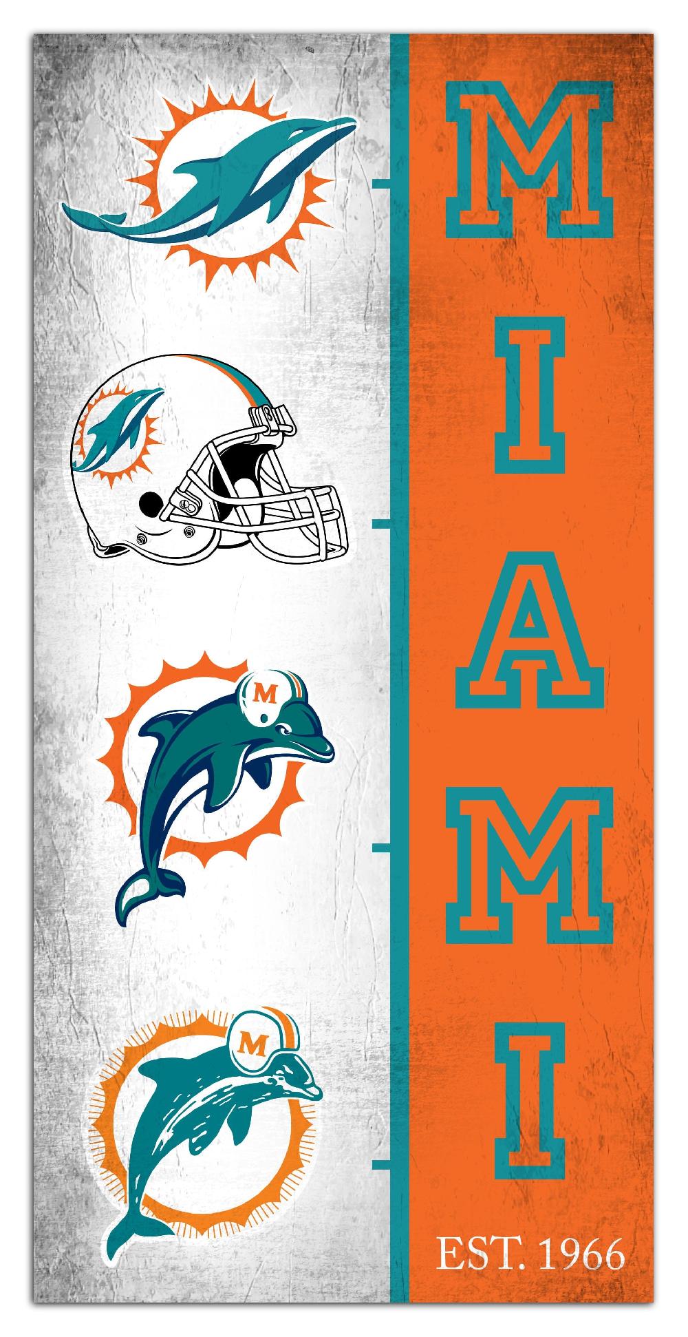 fan creations Miami Dolphins Team Logo Progression 6x12