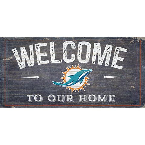 Fan Creations Miami Dolphins Welcome Distressed 6 X 12