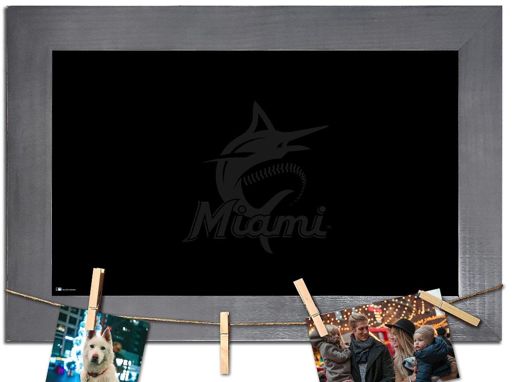 fan creations Miami Marlins Blank Chalkboard With Frame & Clothespins