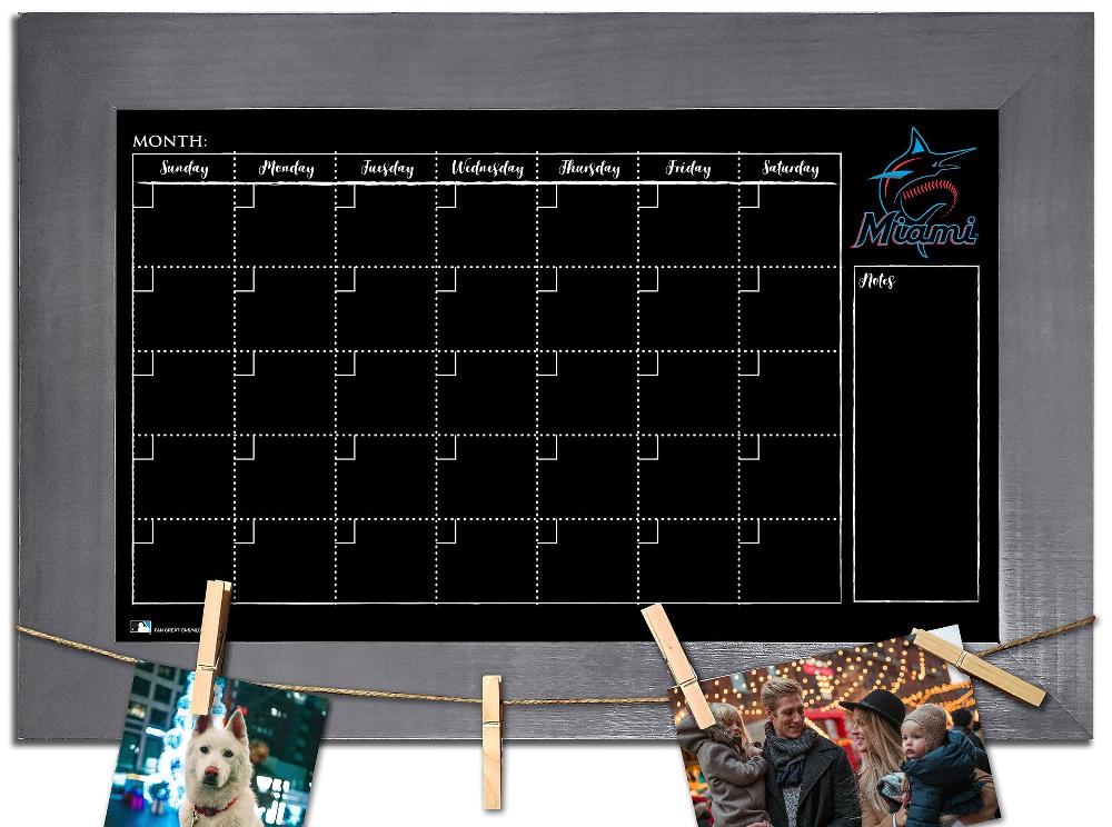 fan creations Miami Marlins Monthly Chalkboard With Frame & Clothespins