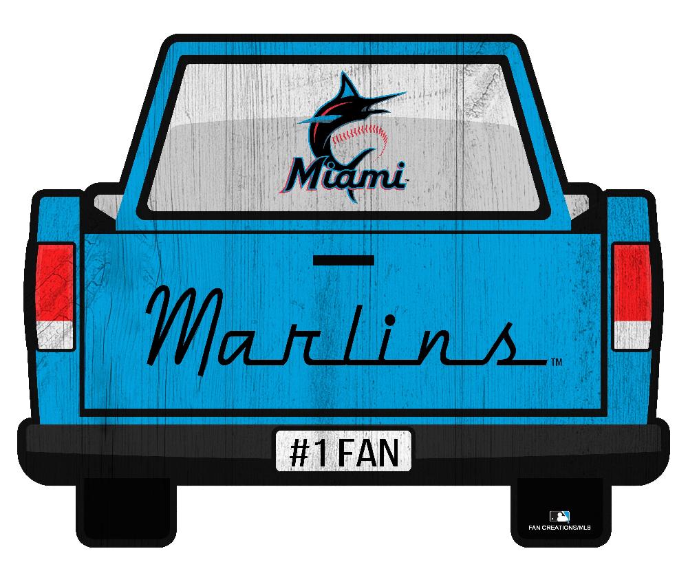fan creations Miami Marlins Slogan Truck Back Vintage 12in
