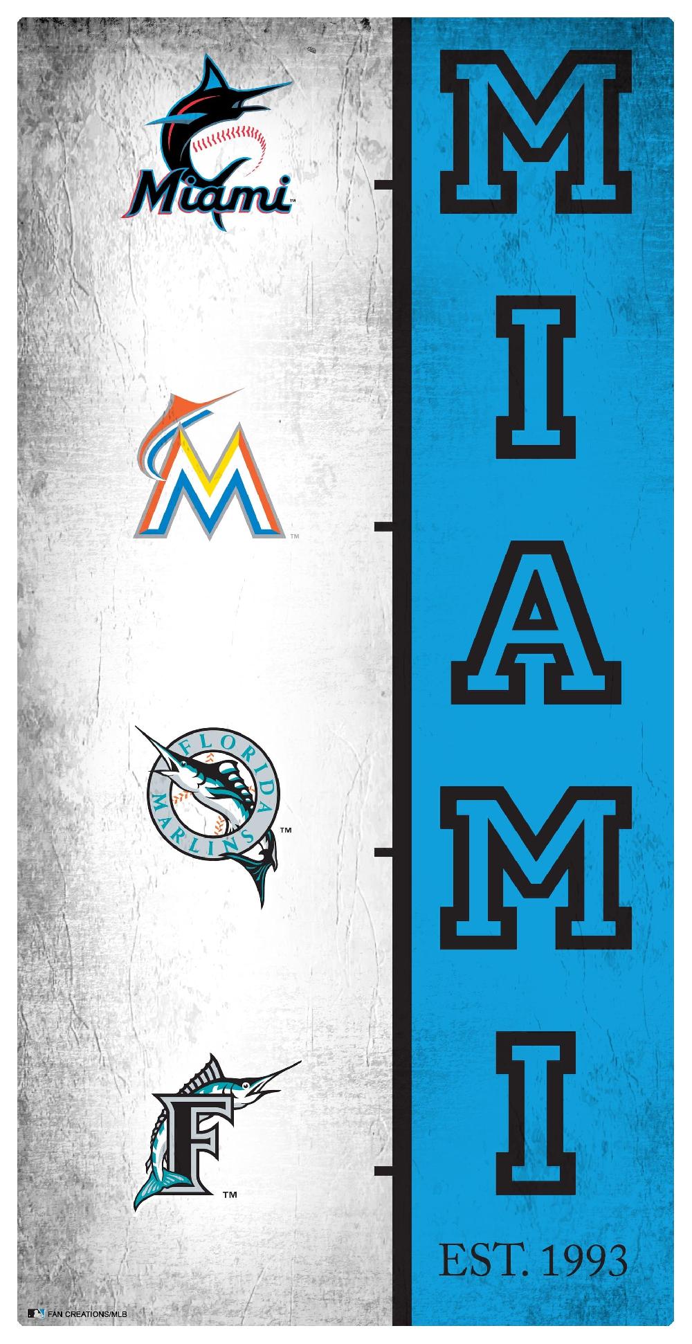 fan creations Miami Marlins Team Logo Progression 6x12