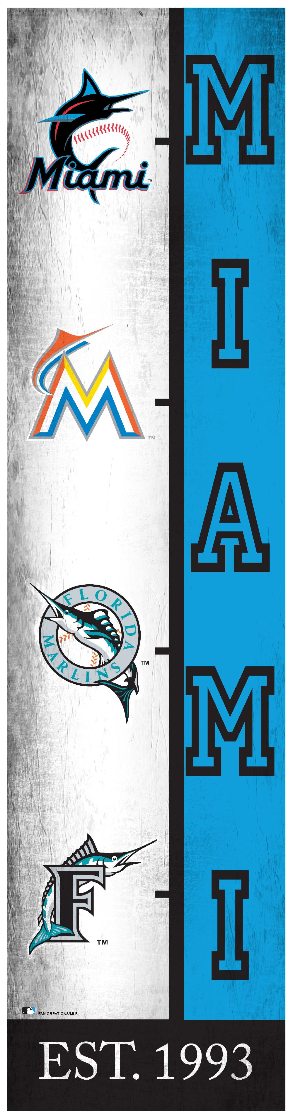 fan creations Miami Marlins Team Logo Progression 6x24