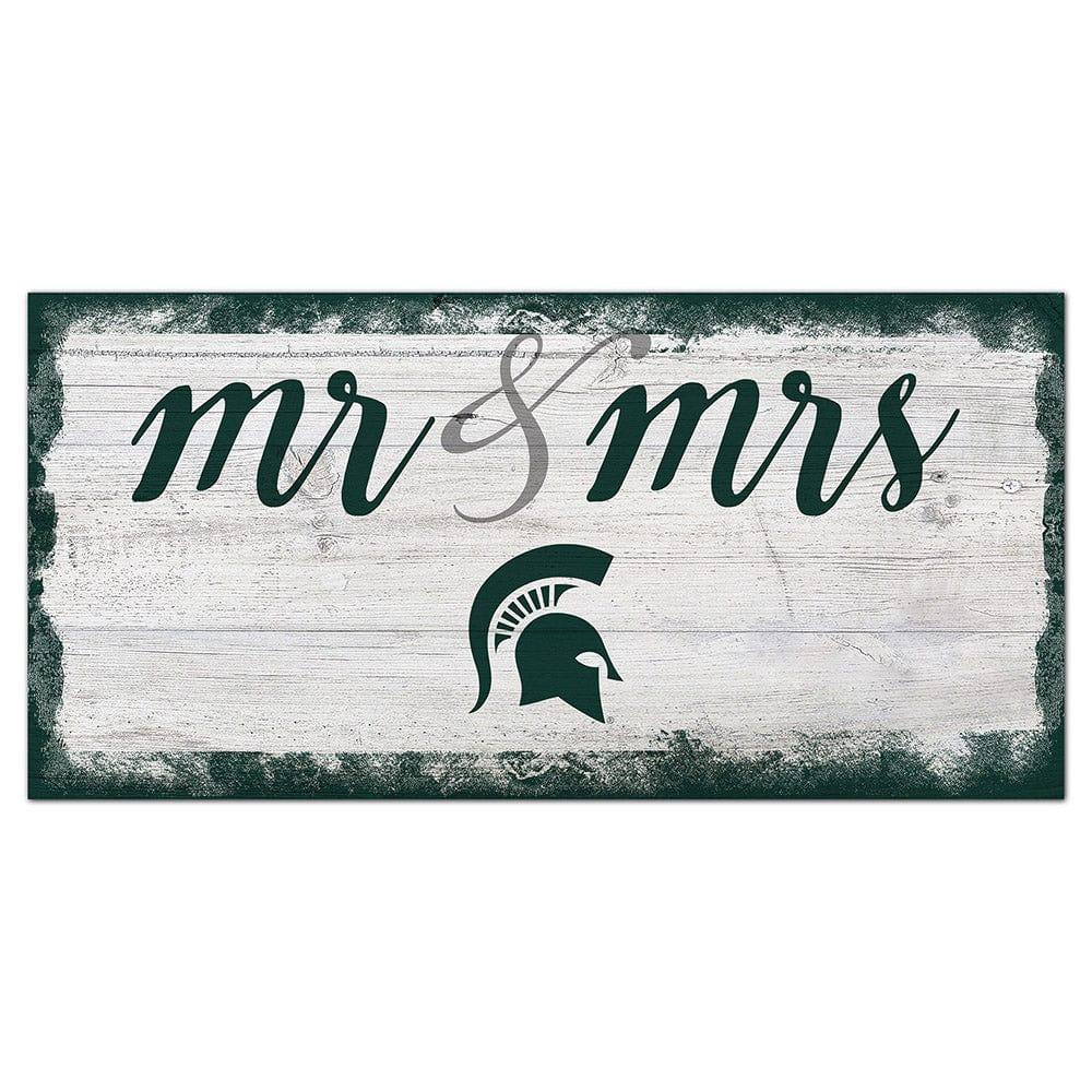 fan creations Michigan State Script Mr & Mrs 6x12 Sign