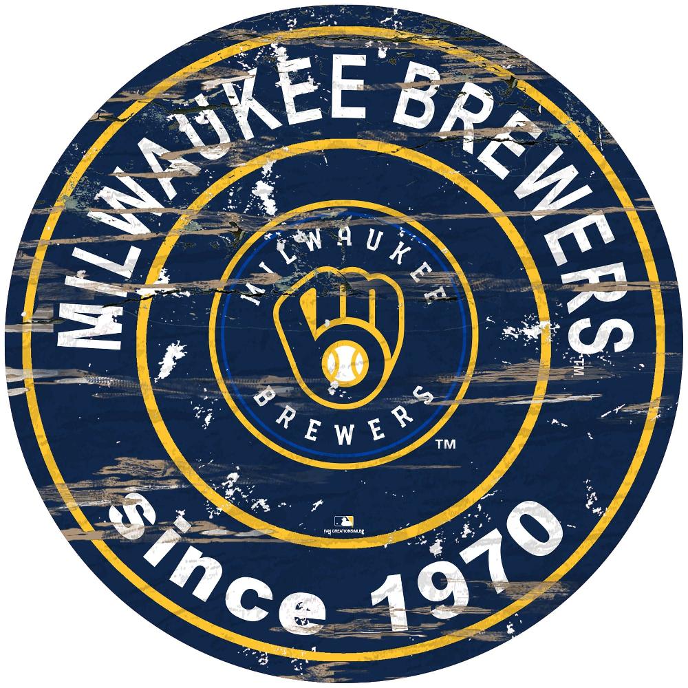 fan creations Milwaukee Brewers Distressed 24" Circle