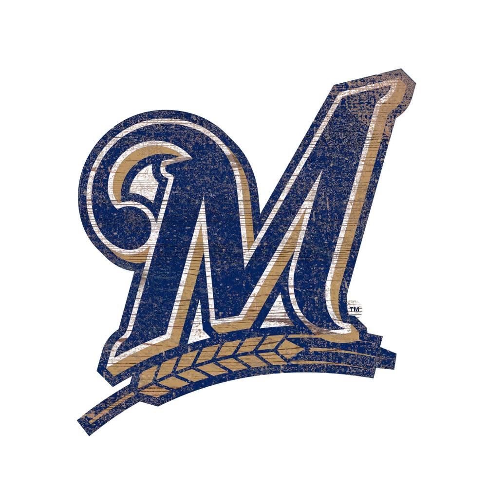 fan creations Milwaukee Brewers Distressed Logo Cutout Sign