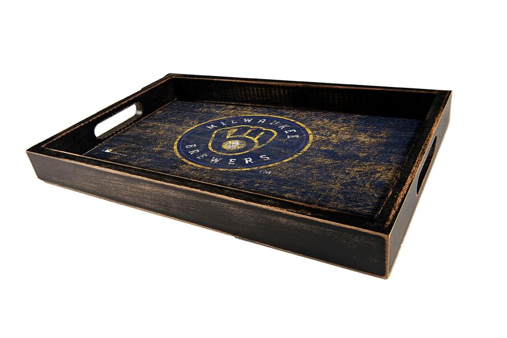 fan creations Milwaukee Brewers Distressed Team Tray With Team Colors