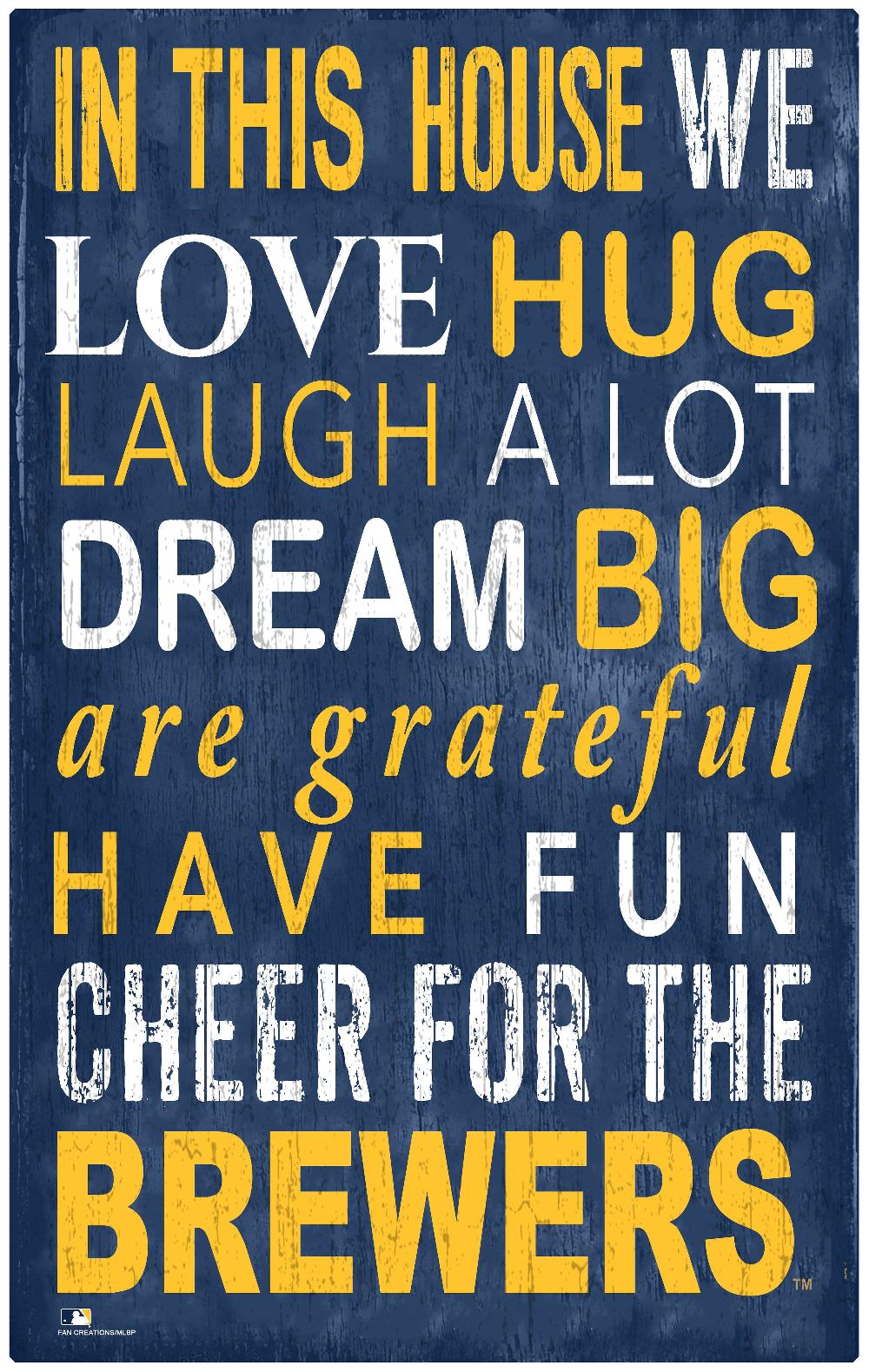 fan creations Milwaukee Brewers In This House 11x19 Sign