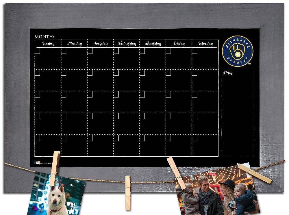 fan creations Milwaukee Brewers Monthly Chalkboard With Frame & Clothespins