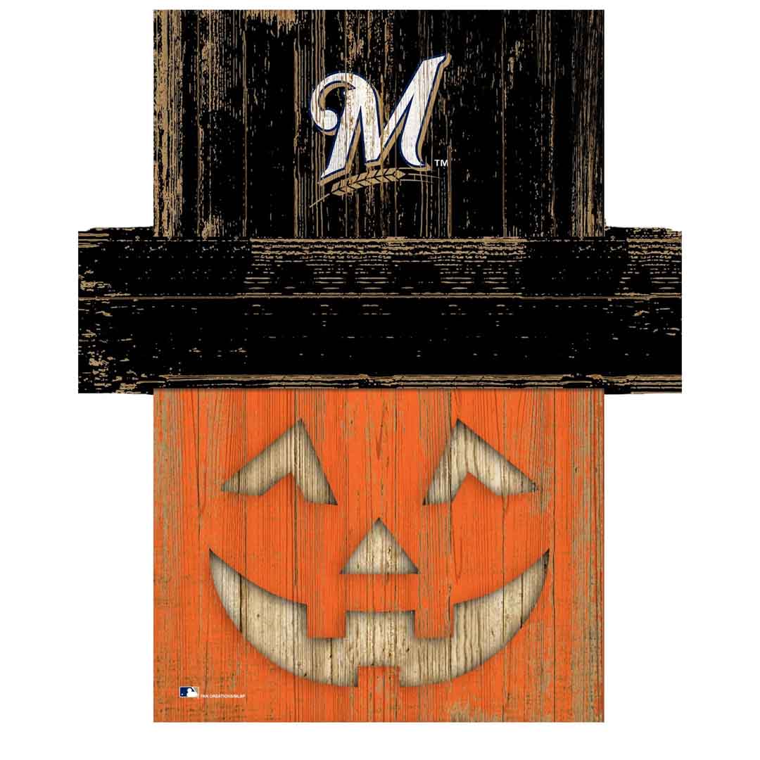 fan creations Milwaukee Brewers Pumpkin Head With Hat