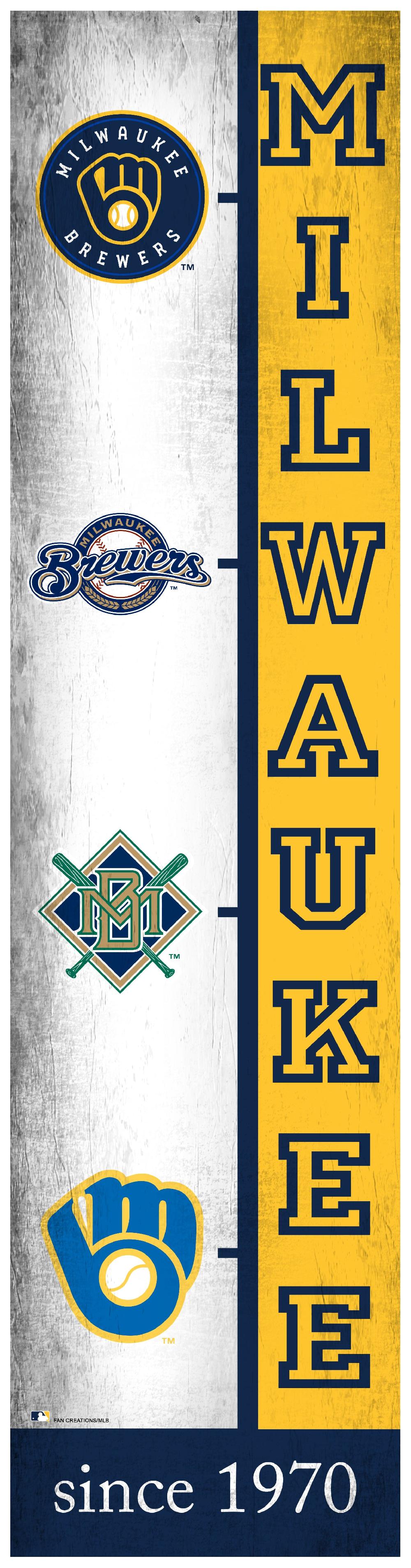 fan creations Milwaukee Brewers Team Logo Progression 6x24