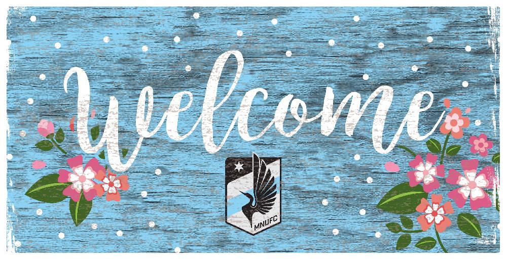 fan creations Minnesota United Welcome Floral 6x12 Sign