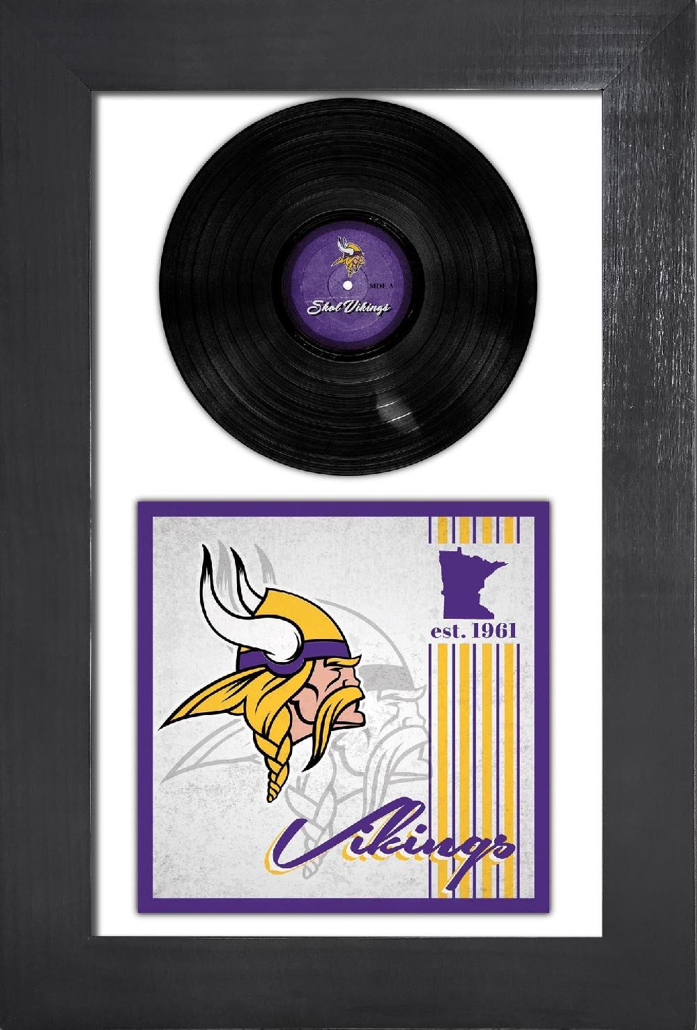 fan creations Minnesota Vikings 3 Piece Classic Album & Vinyl In Frame
