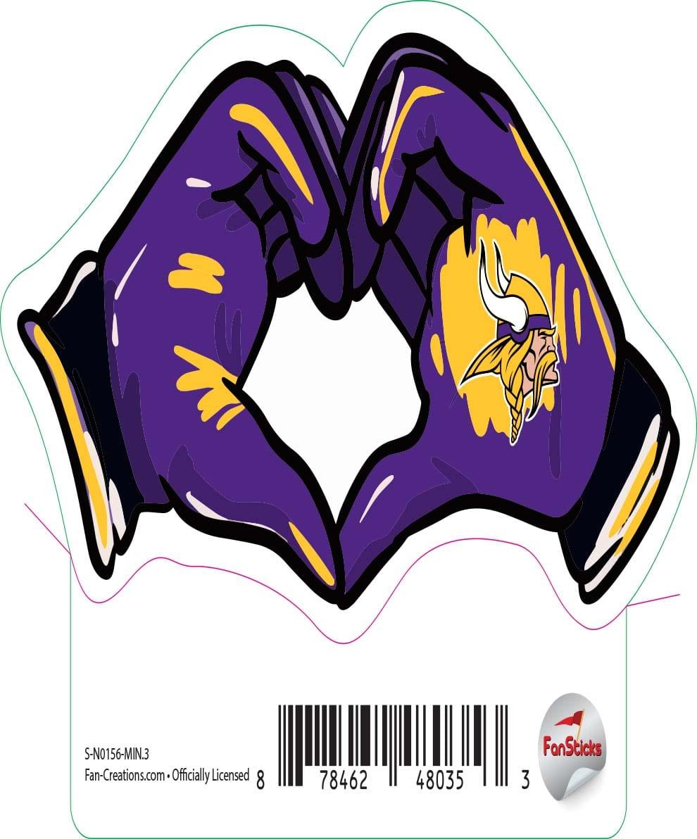 Fan Creations Minnesota Vikings 3in Decal Heart Hands