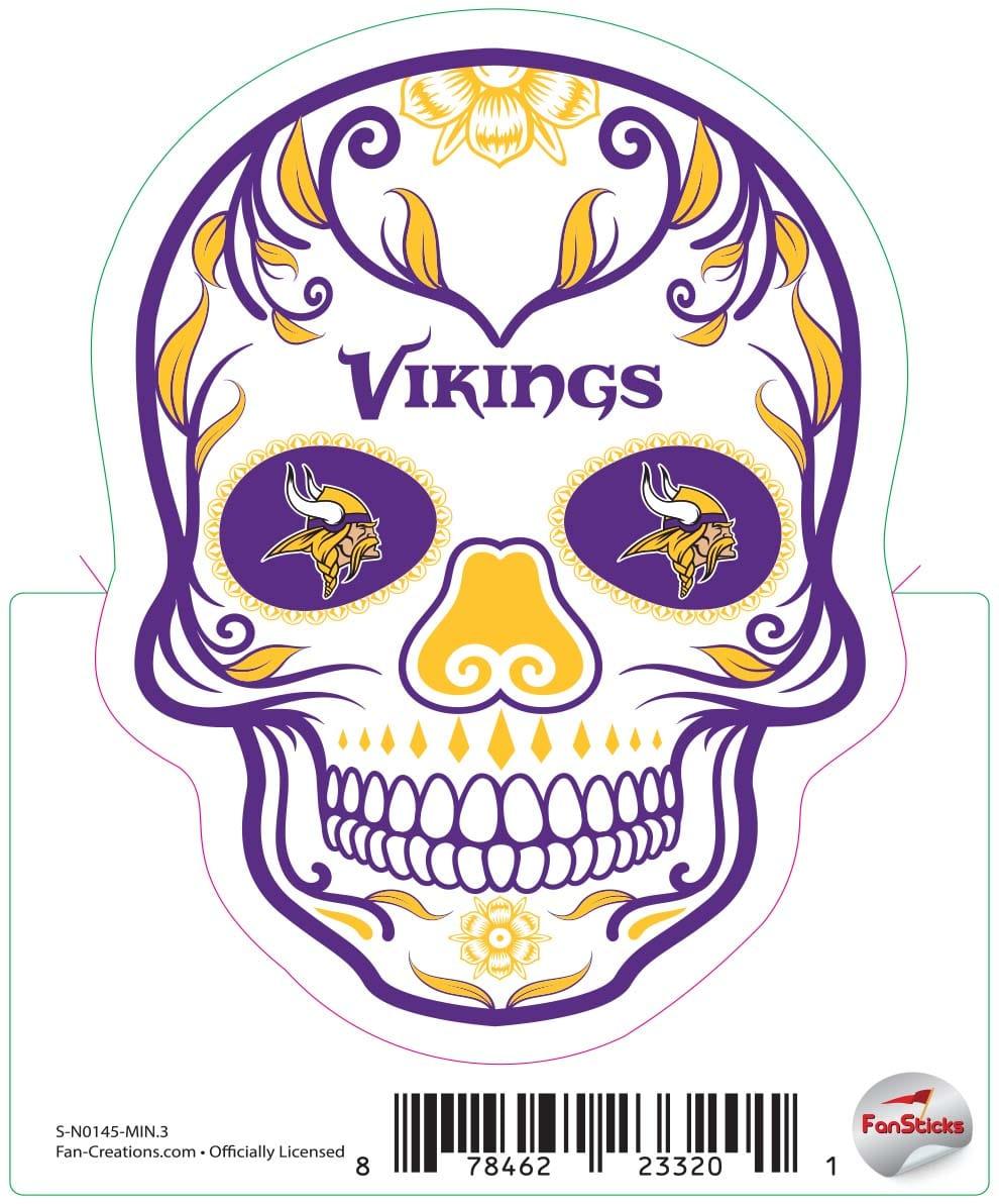 fan creations Minnesota Vikings 3in Decal Sugar Skull