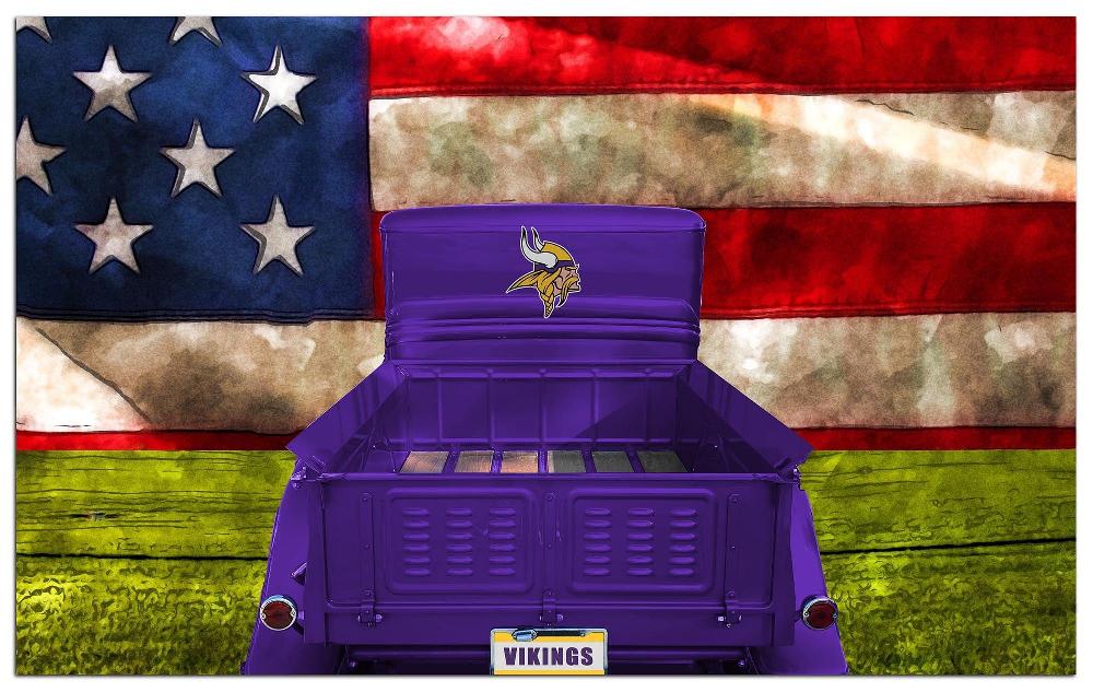 fan creations Minnesota Vikings Patriotic Retro Truck 11x19