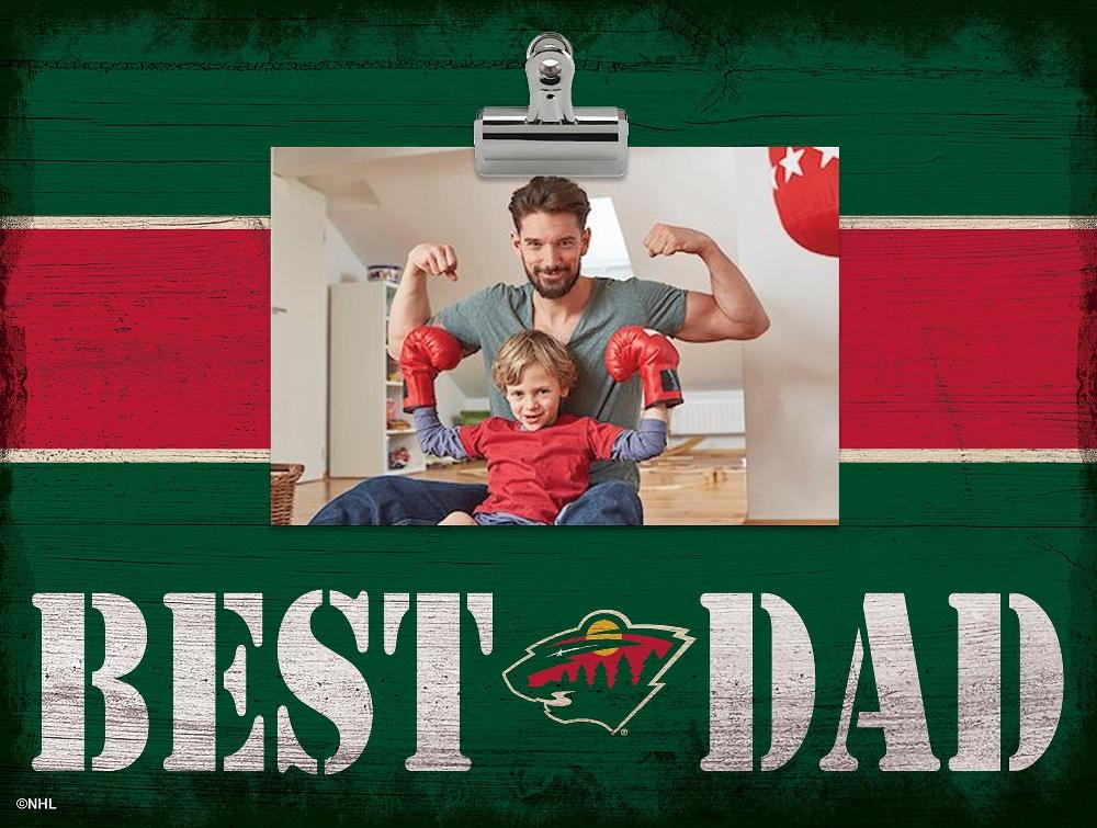 fan creations Minnesota Wild Best Dad With Stripe Clip Frame