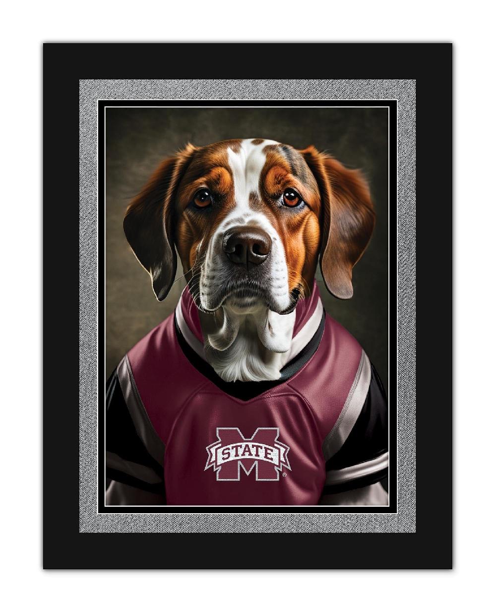fan creations Mississippi State Dog in Team Jersey 12x16