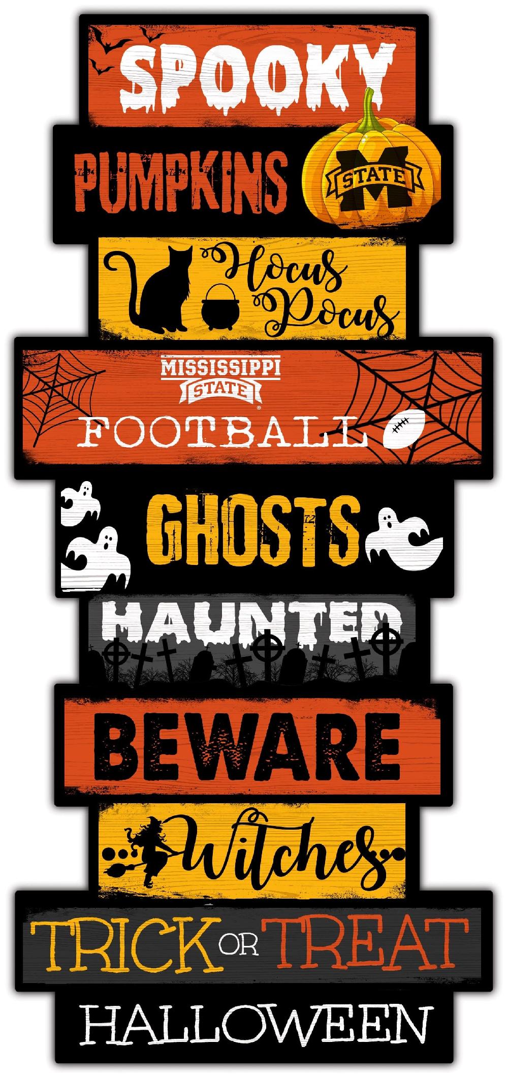 fan creations Mississippi State Halloween Celebration Stack 24" Sign