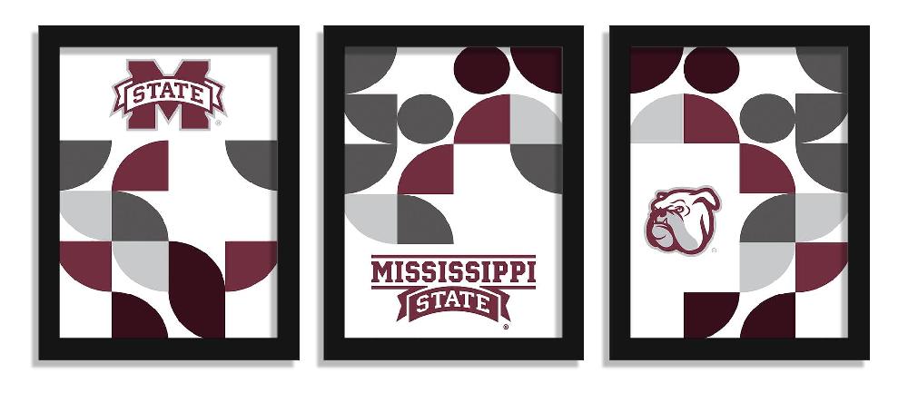 fan creations Mississippi State Minimalist Color Pop 12x16 (set of 3)