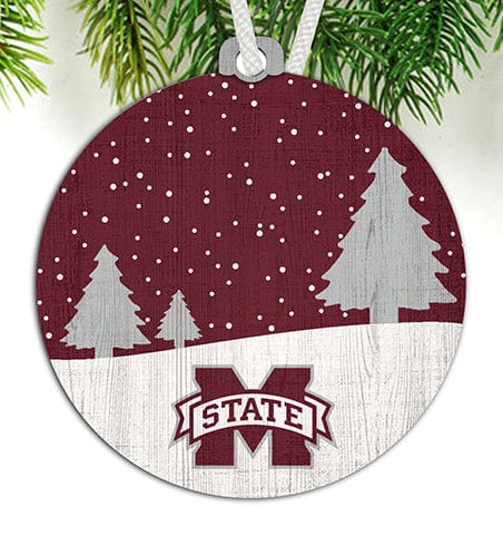 fan creations Mississippi State University Snow Scene Ornament