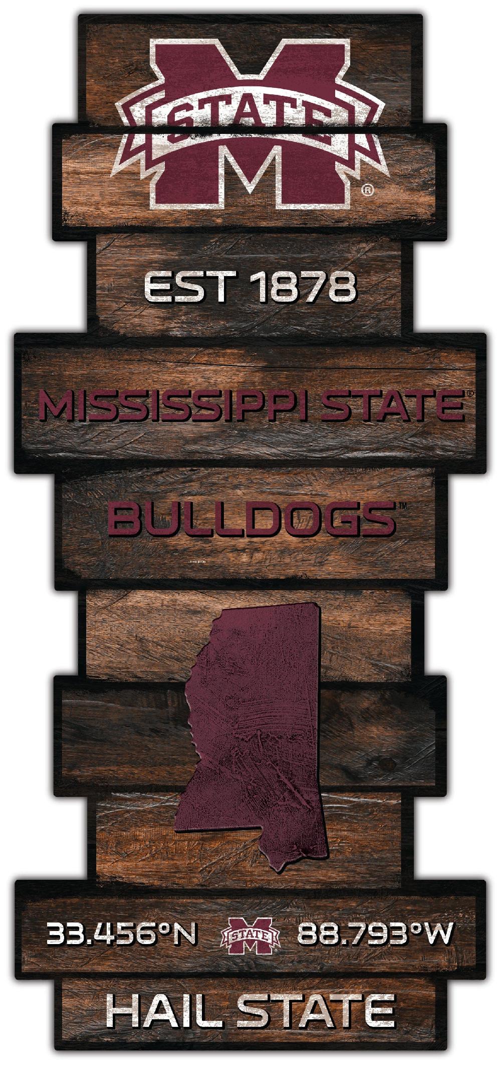 fan creations Mississippi State Wood Celebration Stack 24" Sign
