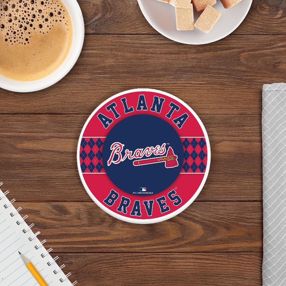 fan creations MLB - Atlanta Braves 4 inch Ceramic Argyle Coaster