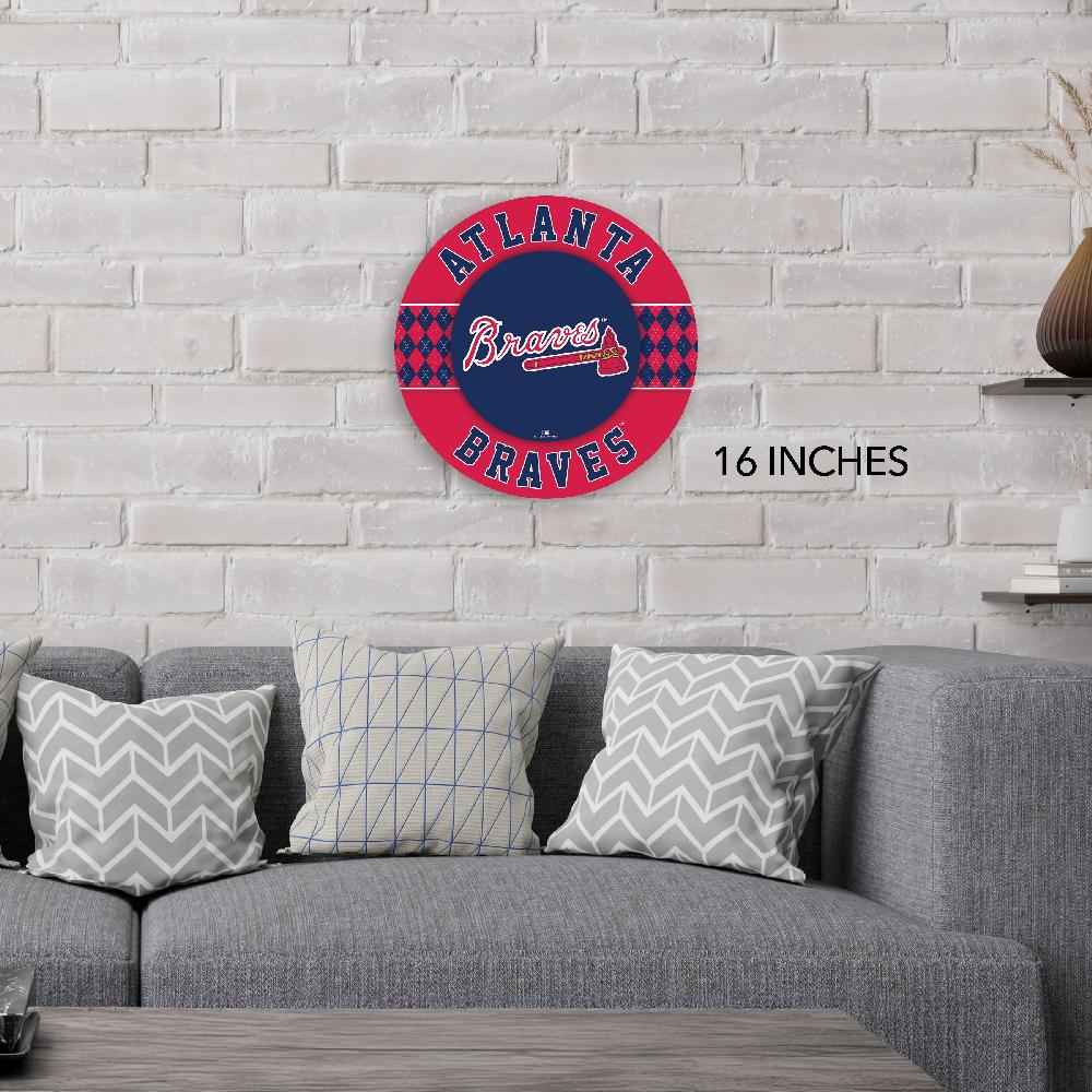 fan creations MLB Atlanta Braves Argyle 16inc Circle Wall Art