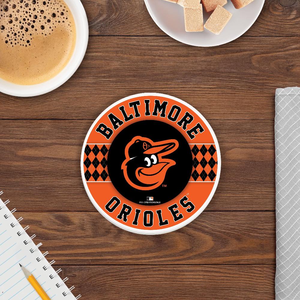 fan creations MLB - Baltimore Orioles 4 inch Ceramic Argyle Coaster