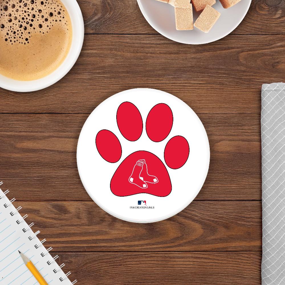 fan creations MLB - Boston Red Sox 4 in Round Dog Paw Coaster