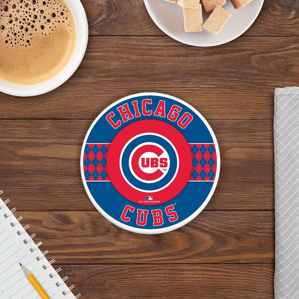 fan creations MLB - Chicago Cubs 4 inch Ceramic Argyle Coaster