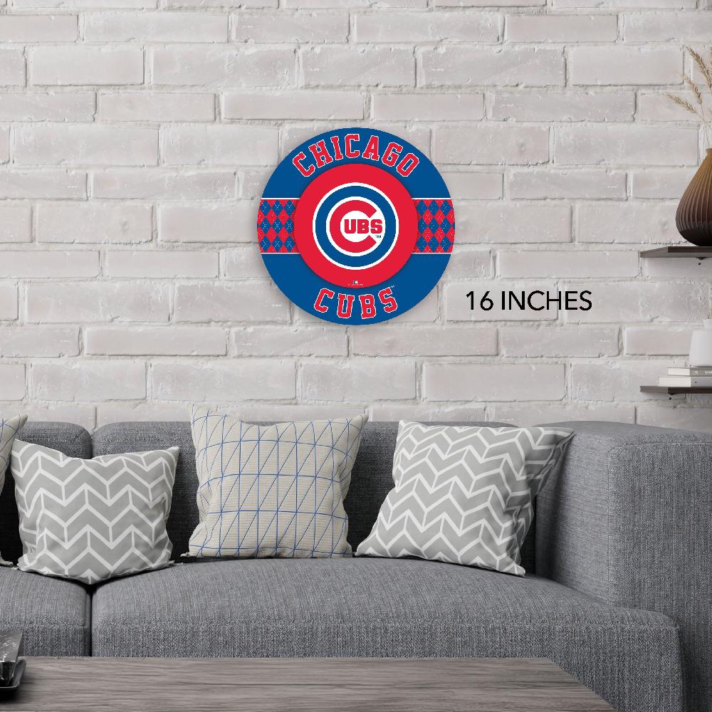 fan creations MLB Chicago Cubs Argyle 16inc Circle Wall Art