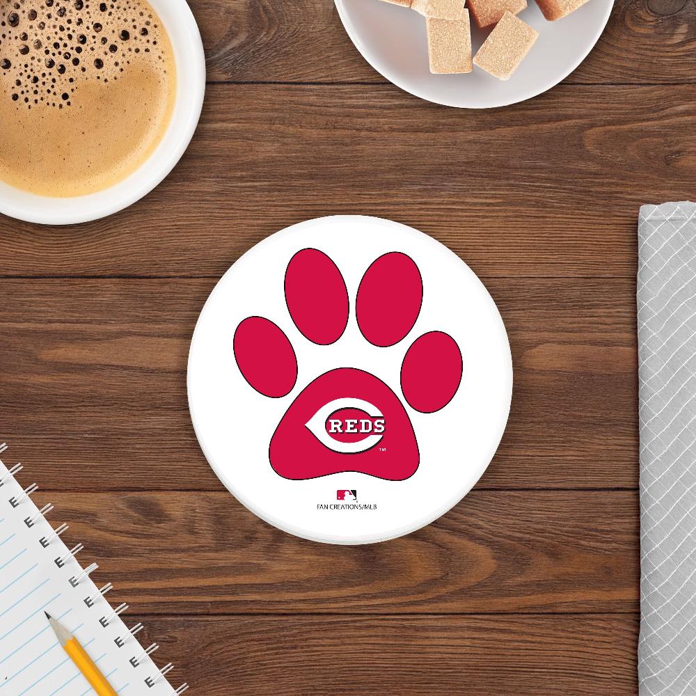 fan creations MLB - Cincinnati Reds 4 in Round Dog Paw Coaster