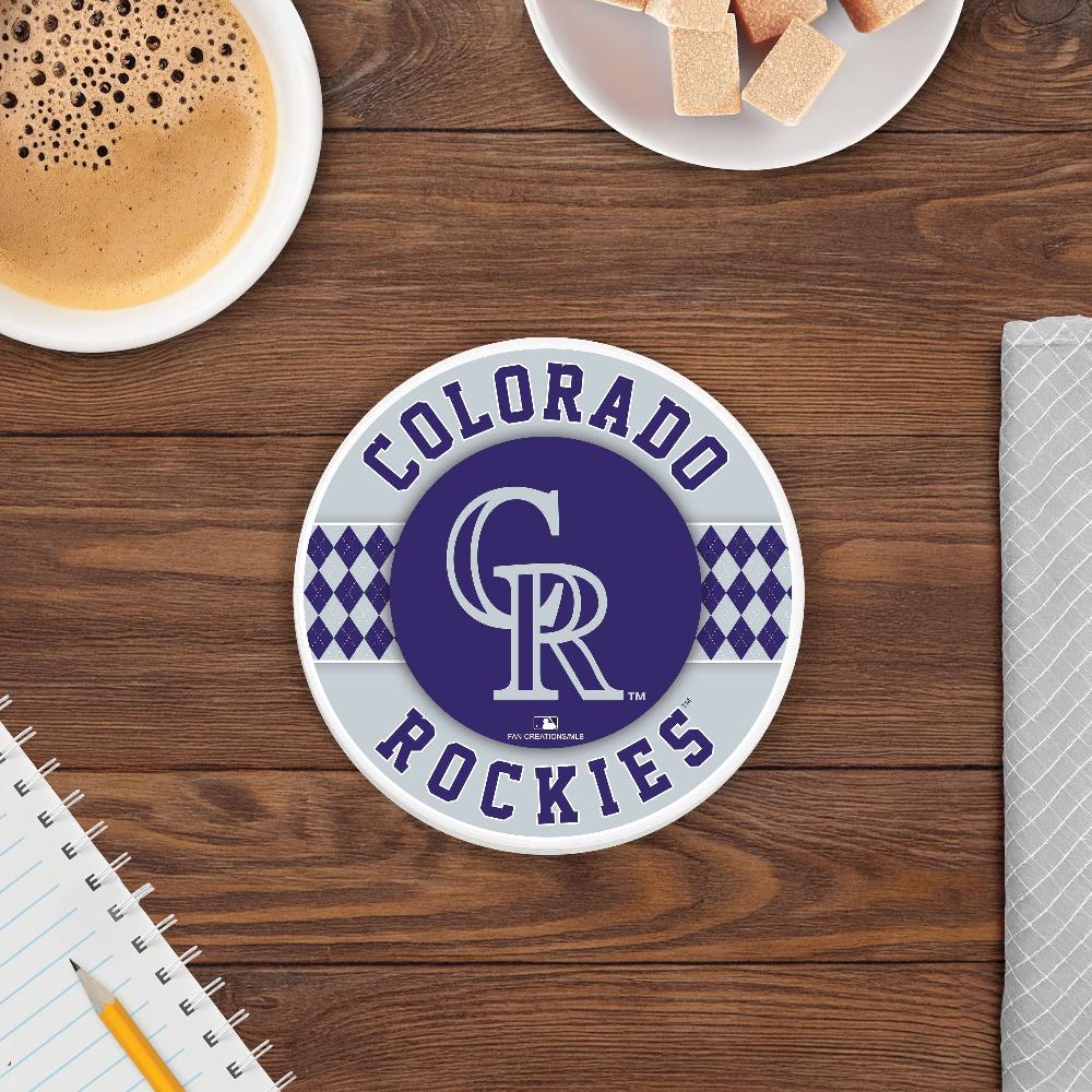 fan creations MLB - Colorado Rockies 4 inch Ceramic Argyle Coaster