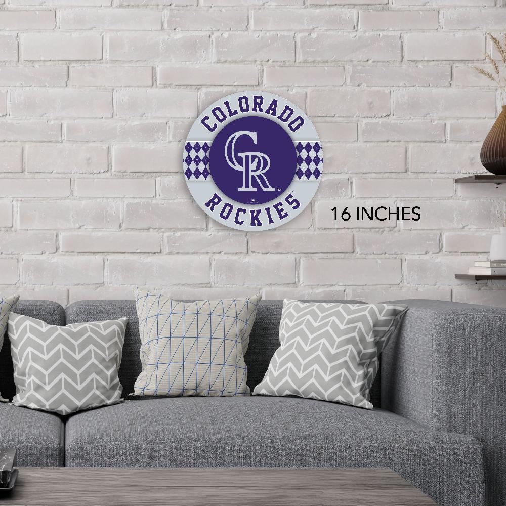 fan creations MLB Colorado Rockies Argyle 16inc Circle Wall Art
