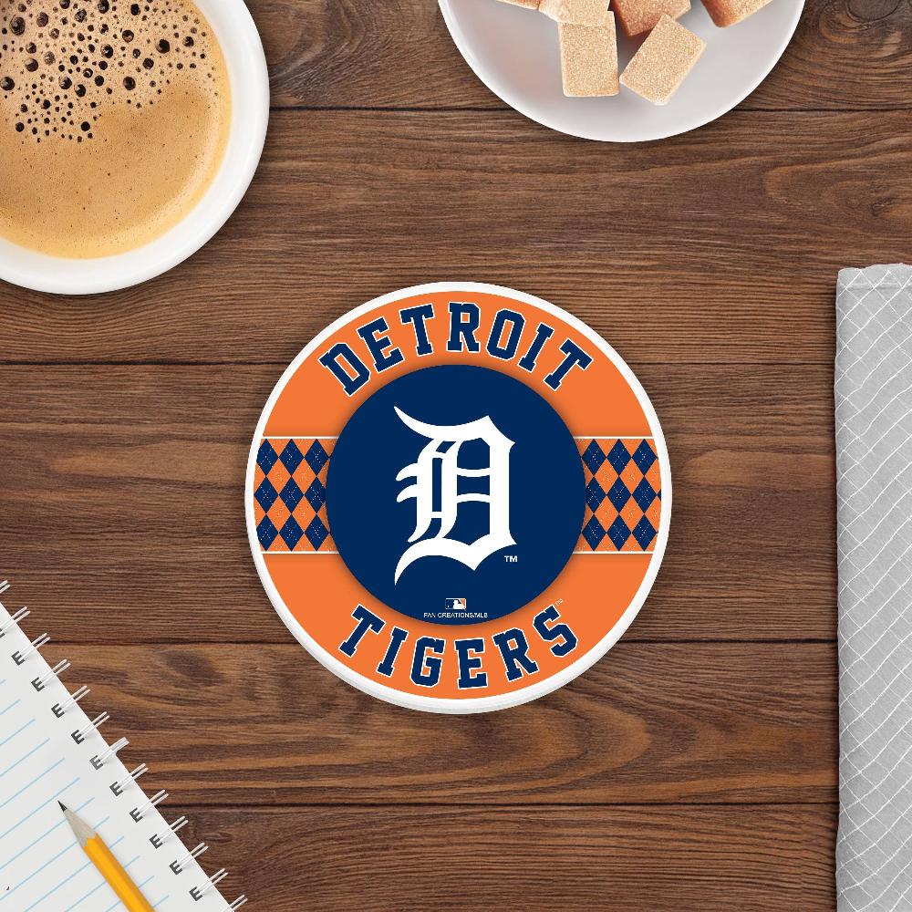 fan creations MLB - Detroit Tigers 4 inch Ceramic Argyle Coaster