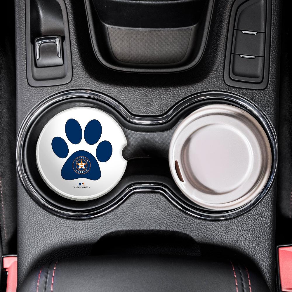 fan creations MLB Houston Astros Themed Ceramic Car Coaster -2.5" Bigfoot Carrying Team Flag Design - 2 Pack