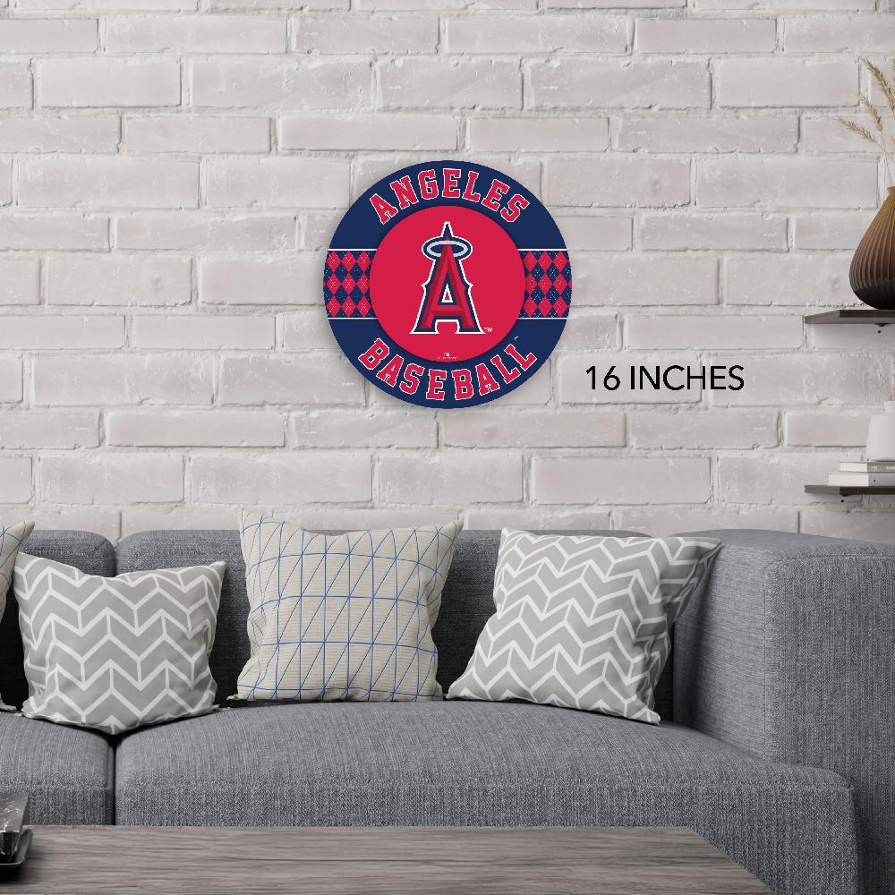 fan creations MLB Los Angeles Angels Argyle 16inc Circle Wall Art