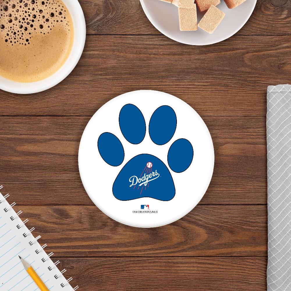 fan creations MLB - Los Angeles Dodgers 4 in Round Dog Paw Coaster