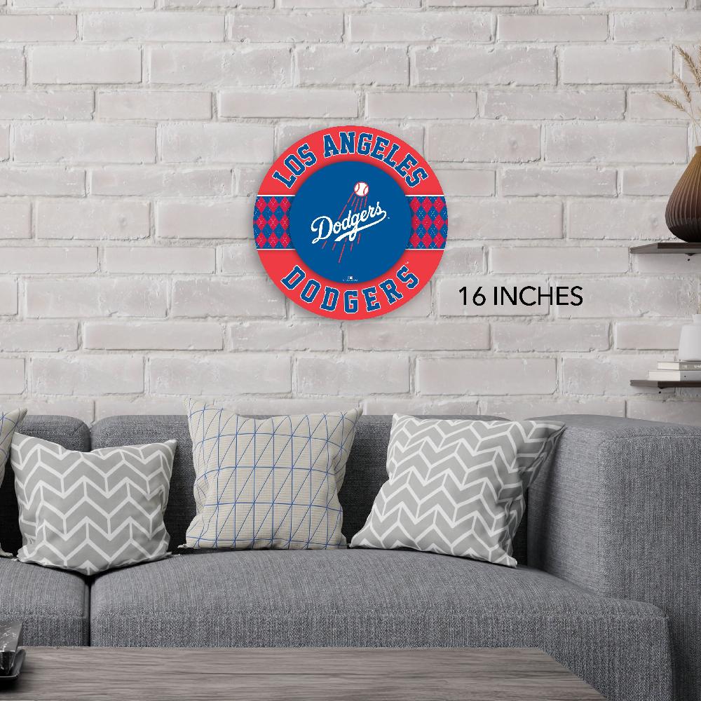 fan creations MLB Los Angeles Dodgers Argyle 16inc Circle Wall Art