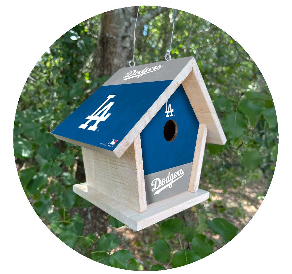 fan creations MLB Los Angeles Dodgers-Themed Birdhouse – White Mahogany with Bright UV Printed Team Colors