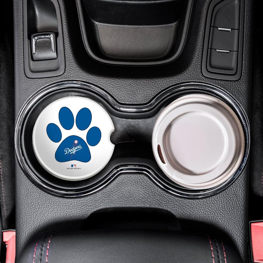 fan creations MLB Los Angeles Dodgers Themed Ceramic Car Coaster -2.5" Bigfoot Carrying Team Flag Design - 2 Pack