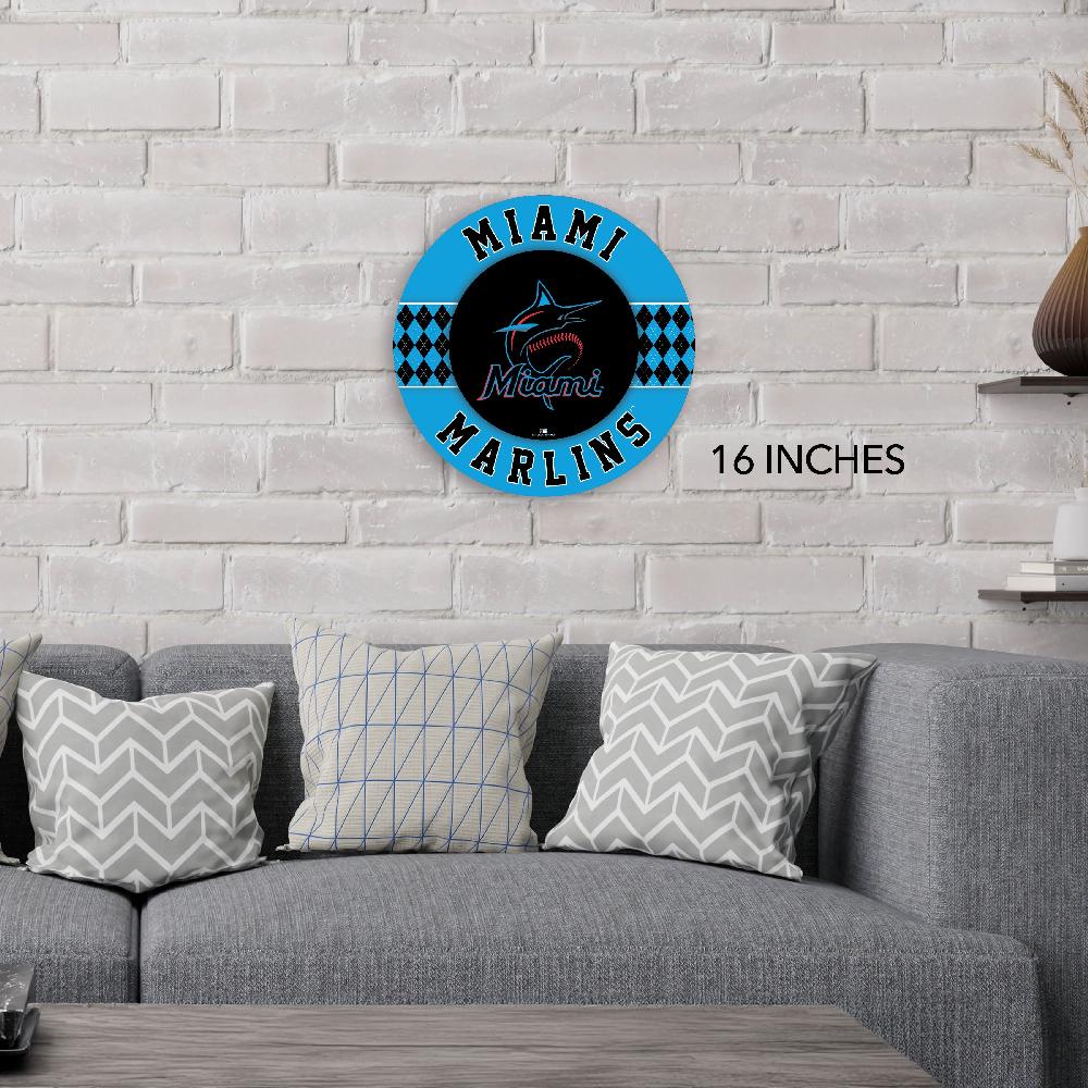 fan creations MLB Miami Marlins Argyle 16inc Circle Wall Art
