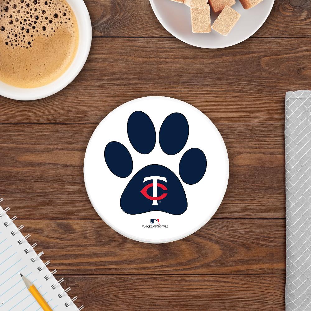 fan creations MLB - Minnesota Twins 4 in Round Dog Paw Coaster