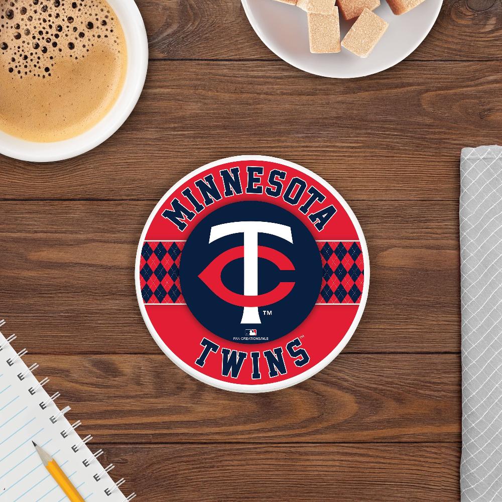 fan creations MLB - Minnesota Twins 4 inch Ceramic Argyle Coaster
