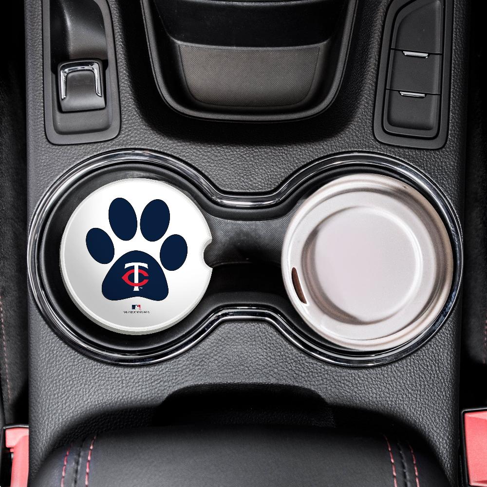 fan creations MLB Minnesota Twins Themed Ceramic Car Coaster -2.5" Bigfoot Carrying Team Flag Design - 2 Pack